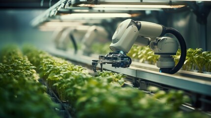 Automated Robotic Arm in Modern Greenhouse