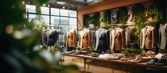 Men's Fashion Store Interior with Suits