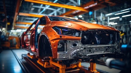 Fototapeta premium Car Manufacturing Process in Factory