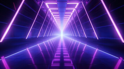 Futuristic Neon Light Corridor