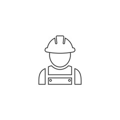 Construction worker vector icon on white