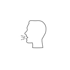 Cough signage icon design trendy flat style. Vector sign