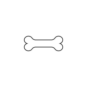 Dog bone icon in modern flat design isolated on white background, pet food vector illustration 