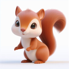 3d illustration squirrel isolated on white background