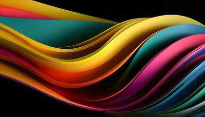 Colorful 3d abstract wave wallpaper