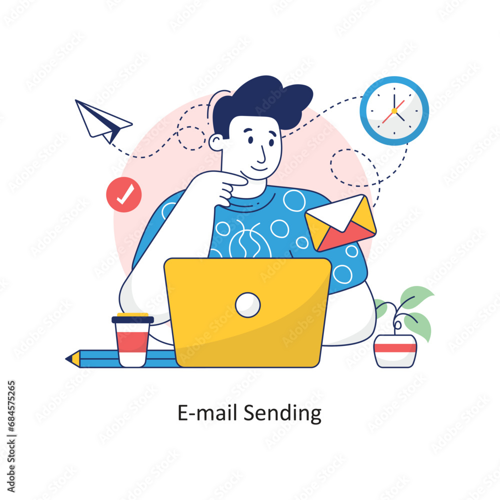 Aufkleber e-mail sending vector colorful design illustration. symbol on white background eps 10 file