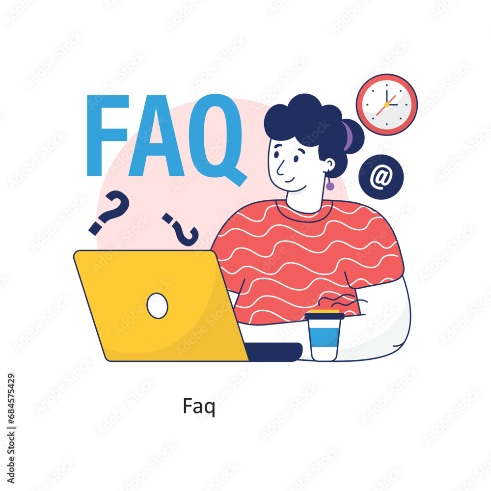 Poster faq vector colorful design illustration. symbol on white background eps 10 file