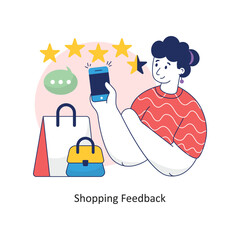 Shopping Feedback vector Colorful Design illustration. Symbol on White background EPS 10 File