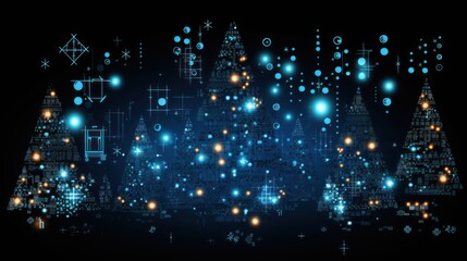 Digital Christmas decorations using graphic design software or code