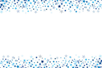blue falling stars border background 