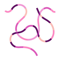 Naive squiggle pattern with bright pink and purple wavy lines on a light background. Creative abstract squiggle style drawing background.