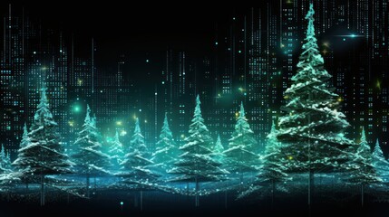Digital Christmas decorations using graphic design software or code