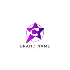 ILLUSTRATION LETTER C WITH STAR GRADIENT PURPLE COLOR LOGO ICON TEMPLATE DESIGN VECTOR