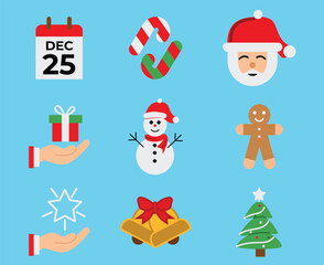 set of christmas icon in line style for web and mobile phone