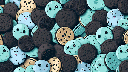 cookies cream pattern background 