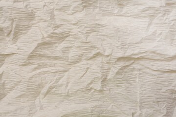 Texture of crumpled beige paper as background, closeup view