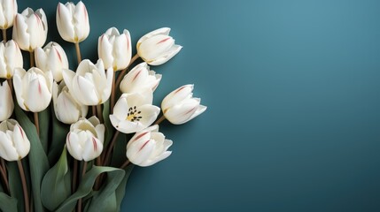 Elegant White Tulips on Soft Background Arrangement.