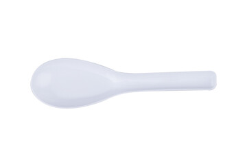 Recycled plastic spoon isolated on white background.