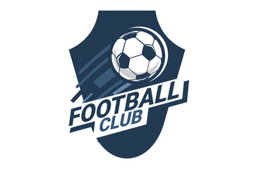 Soccer Logo or football club sign Badge. Football logo with shield background vector design. Vector illustration. 