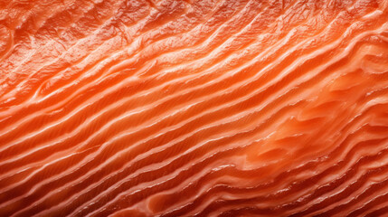 Close-up of raw fresh salmon sashimi structure. Food fish background. Generative AI