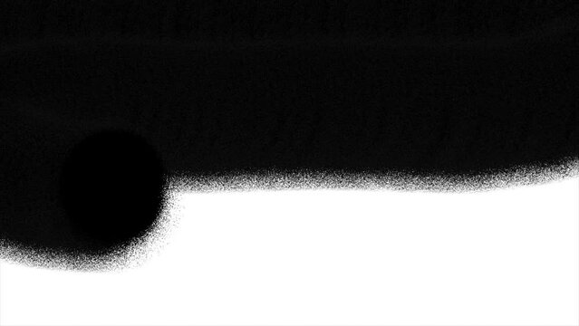 Bold Black Paint Spray Splash Transition on White Background