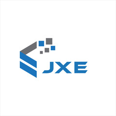 JXE letter technology logo design on white background. JXE creative initials letter IT logo concept. JXE setting shape design

