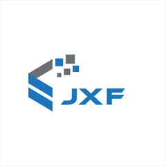JXF letter technology logo design on white background. JXF creative initials letter IT logo concept. JXF setting shape design
