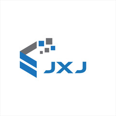 JXJ letter technology logo design on white background. JXJ creative initials letter IT logo concept. JXJ setting shape design
