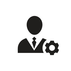 black colour business man icon vector