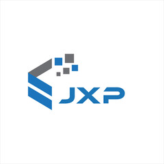 JXP letter technology logo design on white background. JXP creative initials letter IT logo concept. JXP setting shape design
