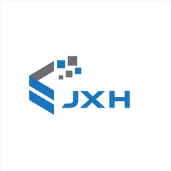 JXH letter technology logo design on white background. JXH creative initials letter IT logo concept. JXH setting shape design
