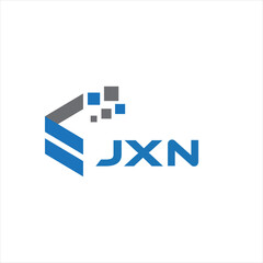 JXN letter technology logo design on white background. JXN creative initials letter IT logo concept. JXN setting shape design
