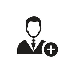 black colour business man icon vector