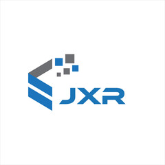 JXR letter technology logo design on white background. JXR creative initials letter IT logo concept. JXR setting shape design
