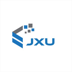 JXU letter technology logo design on white background. JXU creative initials letter IT logo concept. JXU setting shape design

