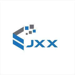JXX letter technology logo design on white background. JXX creative initials letter IT logo concept. JXX setting shape design
