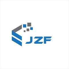 JZF letter technology logo design on white background. JZF creative initials letter IT logo concept. JZF setting shape design
