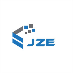 JZE letter technology logo design on white background. JZE creative initials letter IT logo concept. JZE setting shape design
