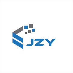 JZY letter technology logo design on white background. JZY creative initials letter IT logo concept. JZY setting shape design
