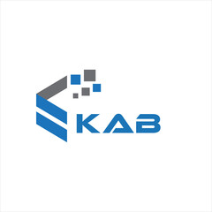 KAB letter technology logo design on white background. KAB creative initials letter IT logo concept. KAB setting shape design
