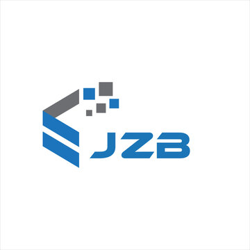 JZB letter technology logo design on white background. JZB creative initials letter IT logo concept. JZB setting shape design
