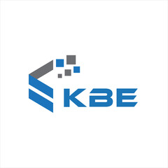 KBE letter technology logo design on white background. KBE creative initials letter IT logo concept. KBE setting shape design
