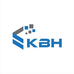 KBH letter technology logo design on white background. KBH creative initials letter IT logo concept. KBH setting shape design
