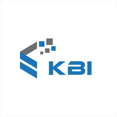 KBI letter technology logo design on white background. KBI creative initials letter IT logo concept. KBI setting shape design
