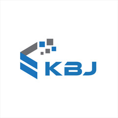 KBJ letter technology logo design on white background. KBJ creative initials letter IT logo concept. KBJ setting shape design
