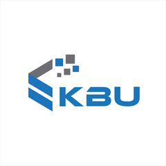KBU letter technology logo design on white background. KBU creative initials letter IT logo concept. KBU setting shape design
