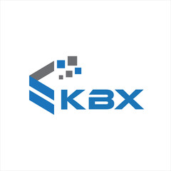 KBX letter technology logo design on white background. KBX creative initials letter IT logo concept. KBX setting shape design
