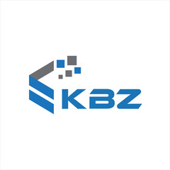 KBZ letter technology logo design on white background. KBZ creative initials letter IT logo concept. KBZ setting shape design
