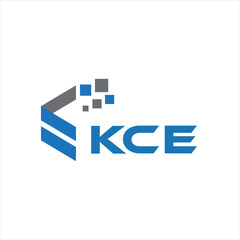 KCE letter technology logo design on white background. KCE creative initials letter IT logo concept. KCE setting shape design
