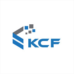 KCF letter technology logo design on white background. KCF creative initials letter IT logo concept. KCF setting shape design
